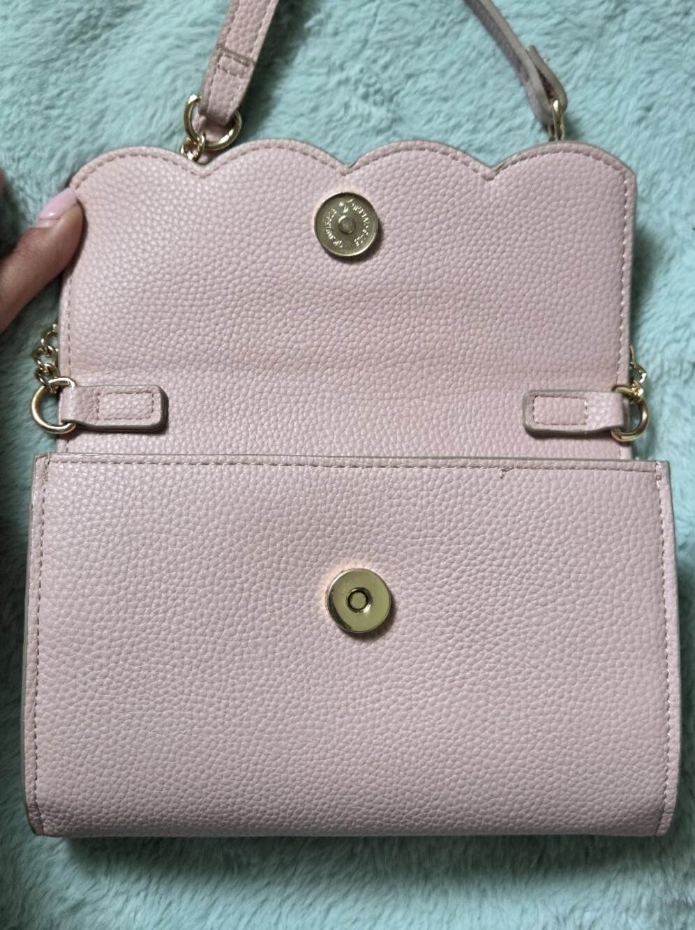 Nanette Lepore Ruthie Scallop Flap Wallet On A Chain in pink - Picture 8 of 9
